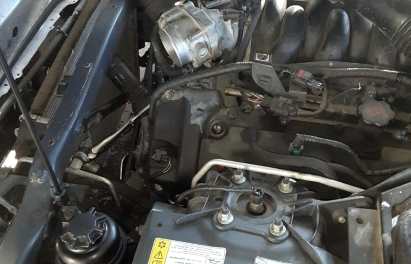 Under a hood on the north loop of the Lake Charles route